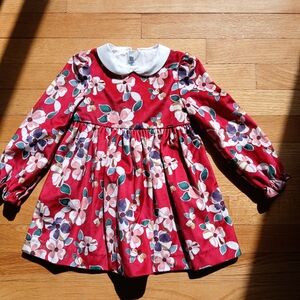 Mayoral Red Floral Dress with White Peter Pan Collar - NWOT - 24 Months